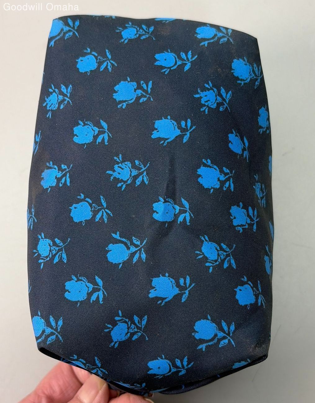Authentic Coach Blue Floral Badland Print Boxy Cosmetic Case / Bag #C5583 w/ COA