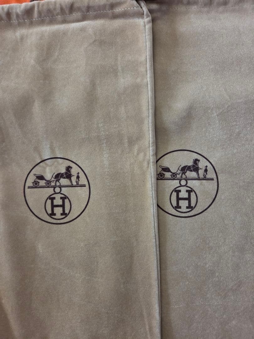 Hermes Dust Bag Storage Bag Pouch Set of 6 Orange Beige 35 cm (H) × 19 cm (W)