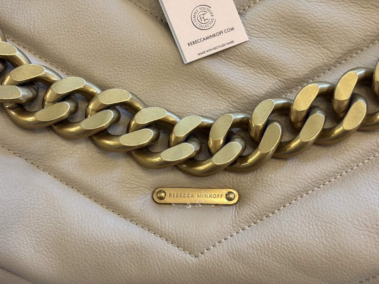 NWT Rebecca Minkoff Edie Maxi Crossbody In Sand Dune