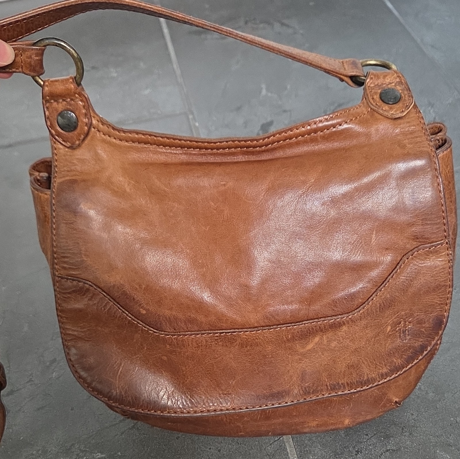 Frye Melissa Cognac Saddle Bag Crossbody