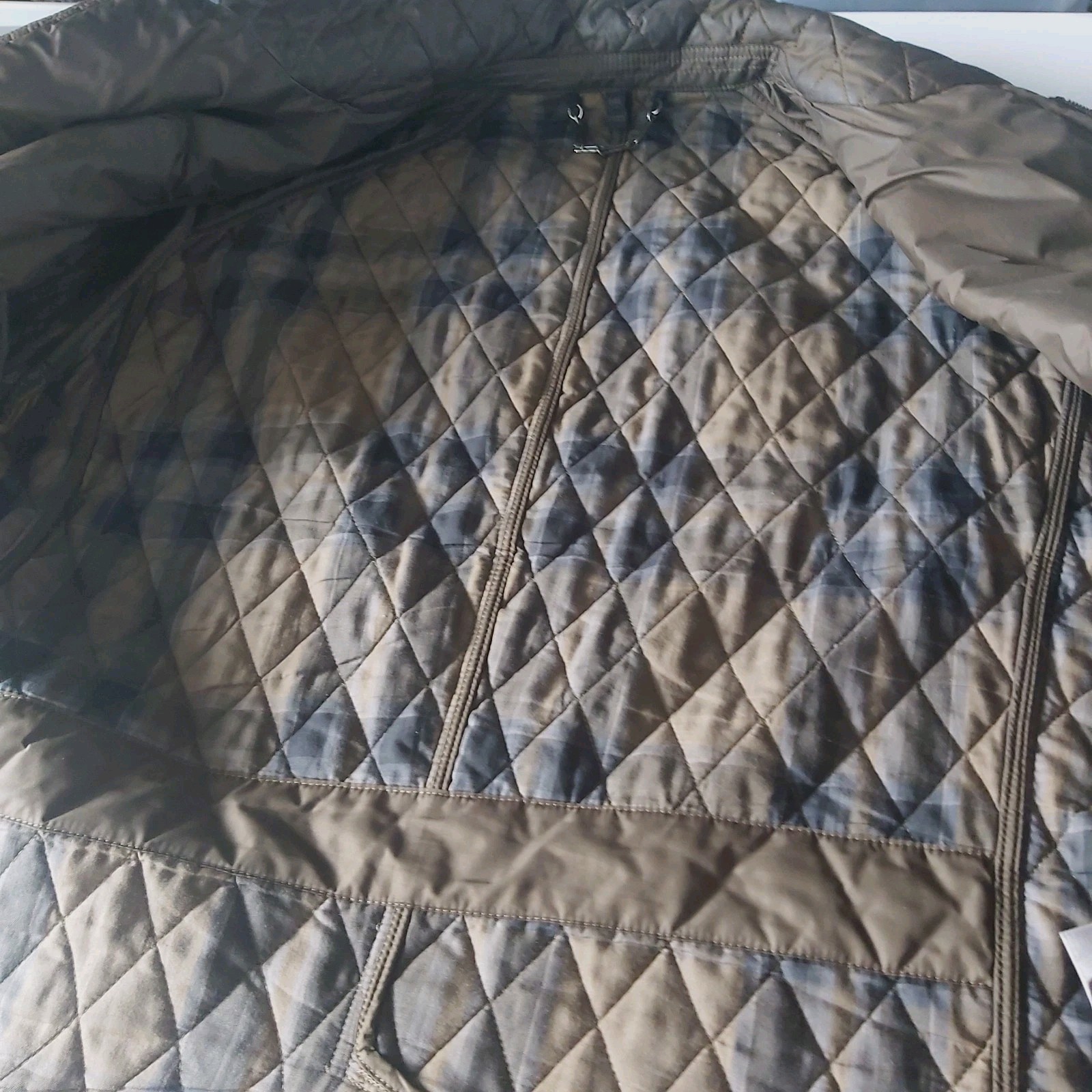 Belstaff Diamond Quilted Jacket Men XL Brown Padded Logo Pockets Zip