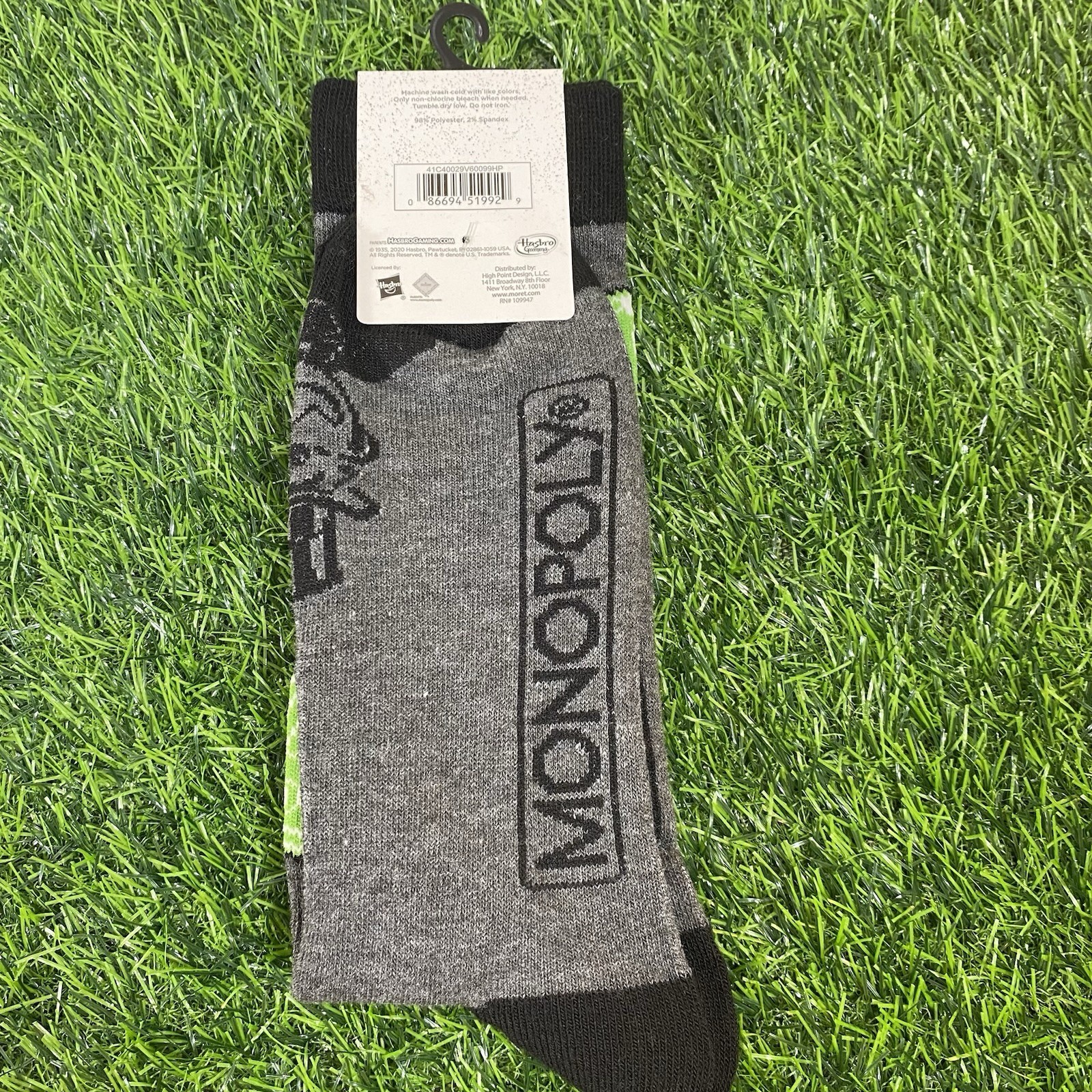 Hasbro Monopoly Board Game Mens Novelty Crew Socks Money Dress Socks 1 Pair