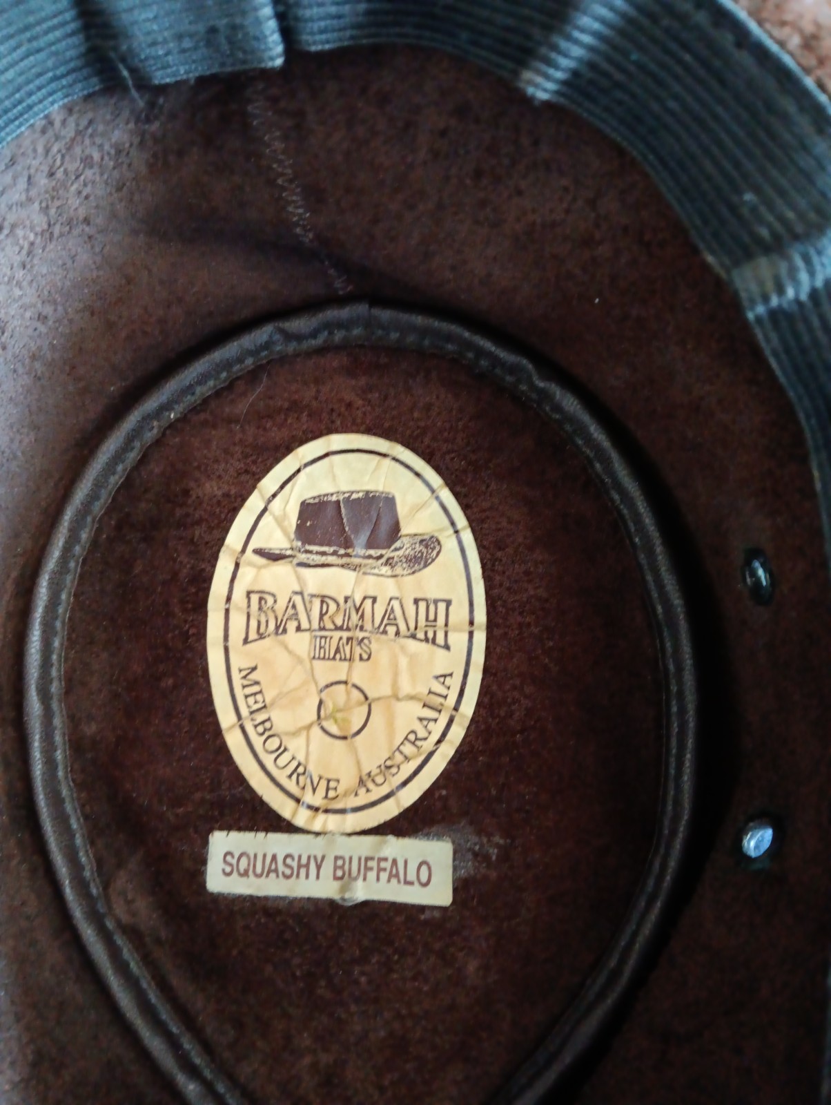 Barmah Australia Model 1018 Squashy Kangaroo Leather Hat Mens Size L Dark Brown