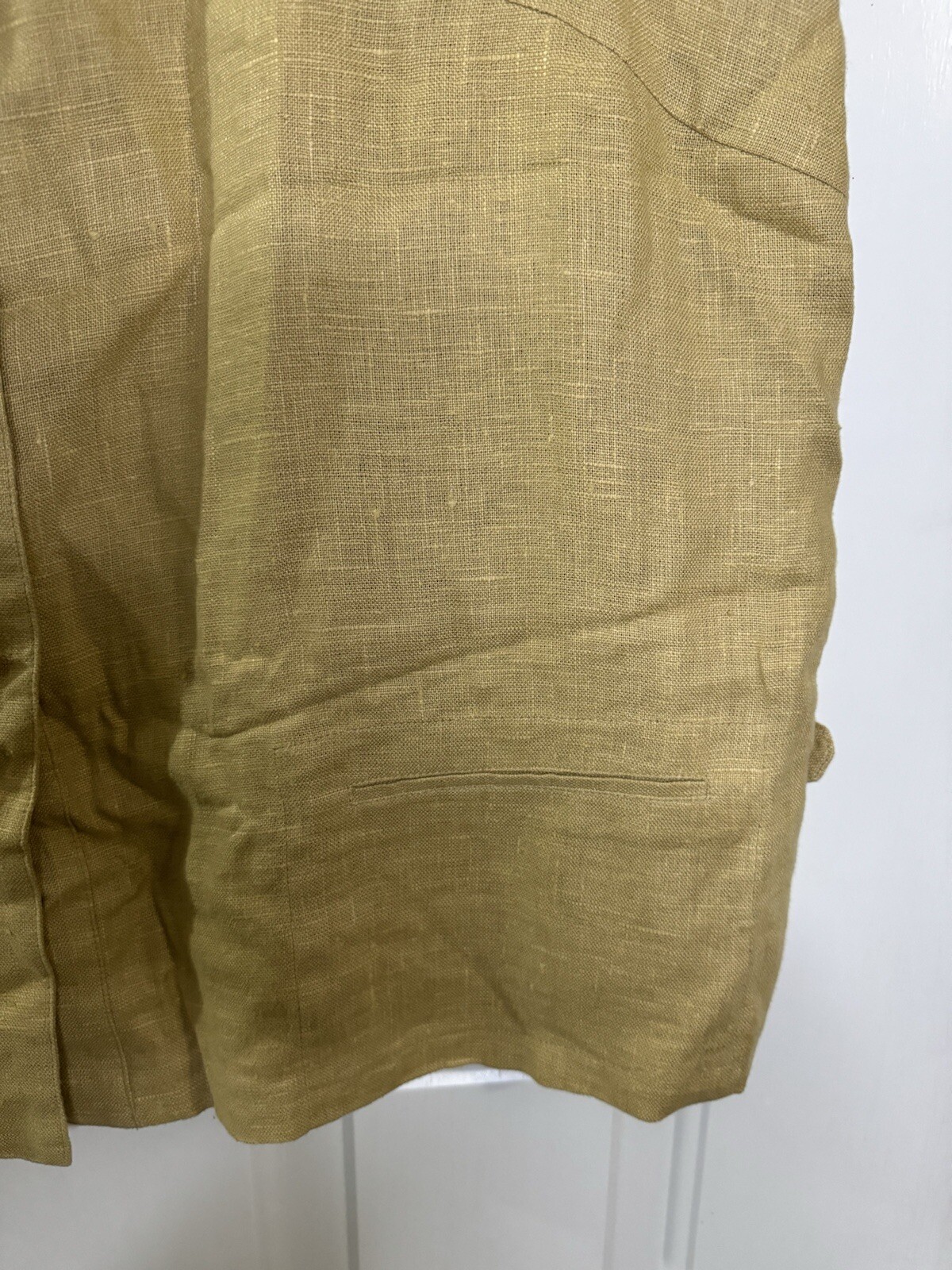 HARVE BENARD 100% Linen Button Front Sleeveless Blouse Top 26W Quiet Lux Casual