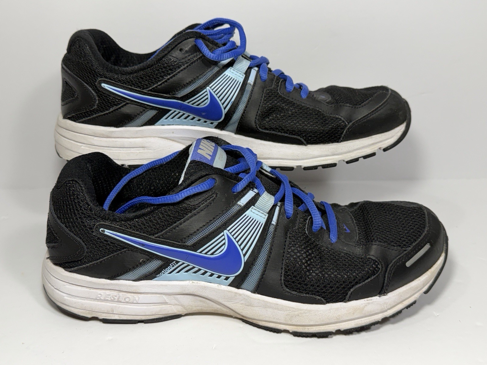 Nike Dart 10 Womens 11 Shoes Black Ice Blue Reslon Sneakers Motion Fit Run