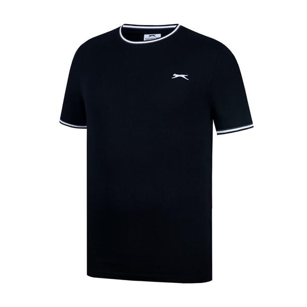 Mens Slazenger 100% Cotton Tipped Crew Neck T Shirt XS S M L XL XXL 3XL 4XL BNWT