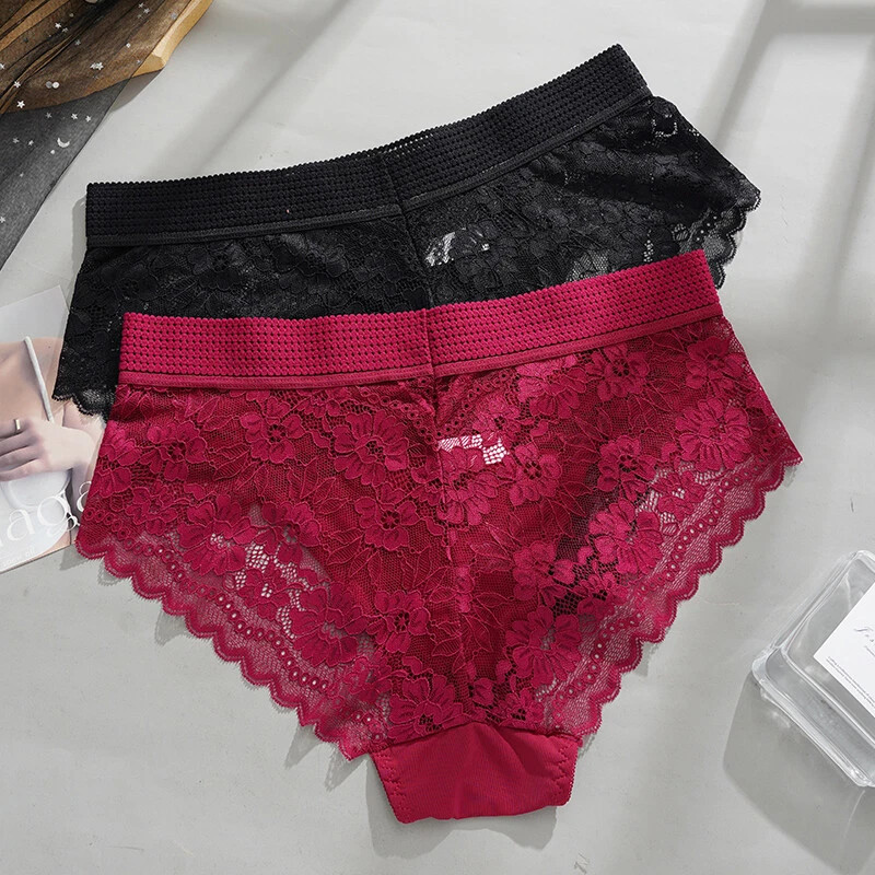 5 Pack Lot Womens Sexy Panties Lingeries High Waist Lace Underwear Thongs Brief