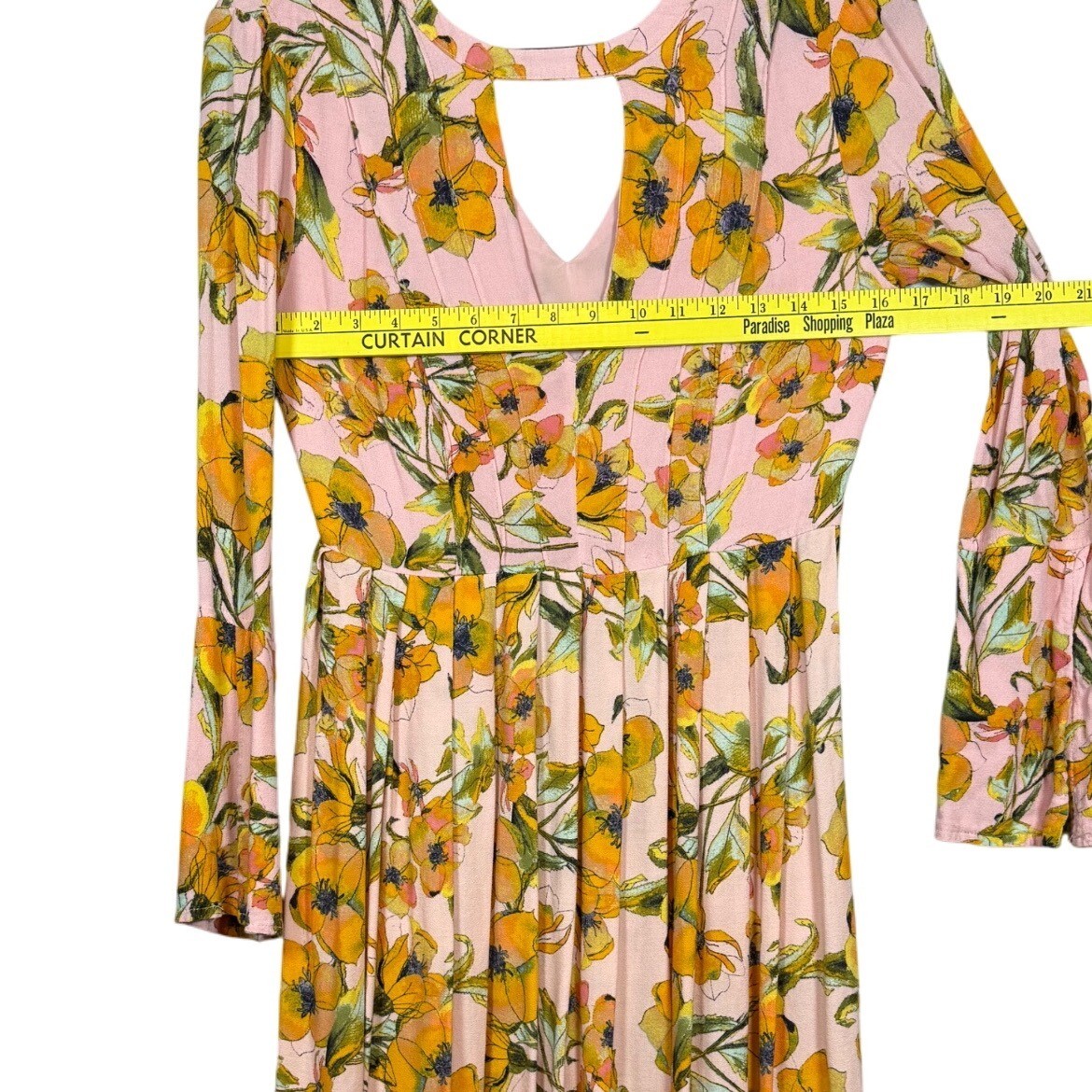 Free People, We the Free Tegan Printed Mini Dress, Long Sleeve Mini Dress Size 4