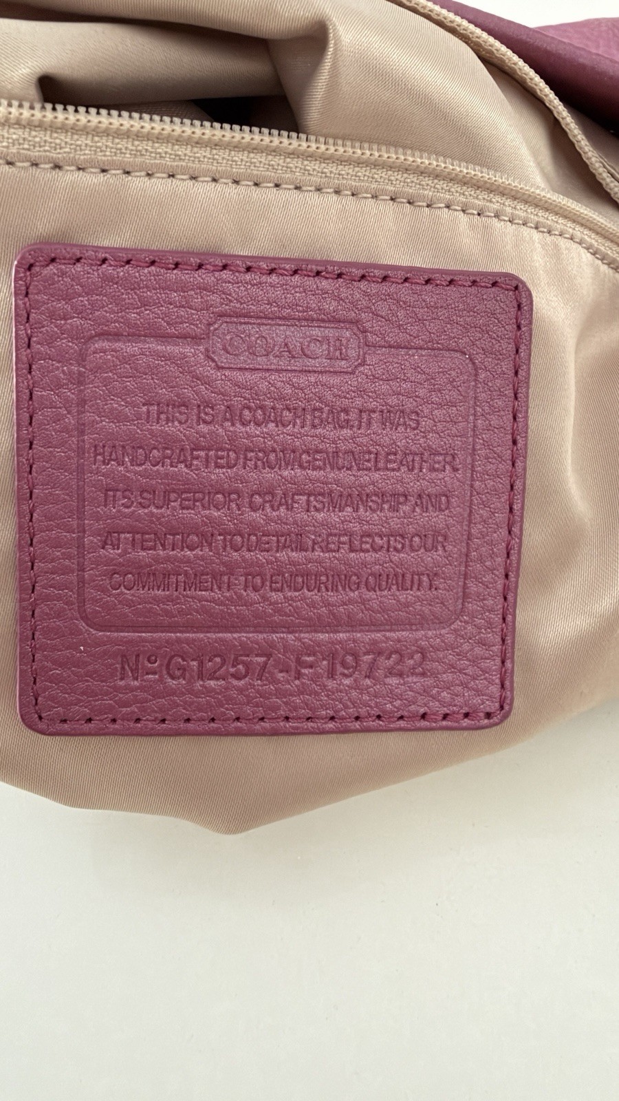 Coach F19722 North South Chain Convertible Shoulder HandBag Plum Pink Leather