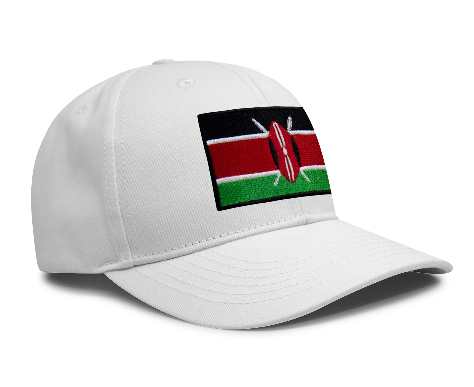 Kenya Flag Hat for Men and Women – Snapback Trucker Baseball Cap (All White)