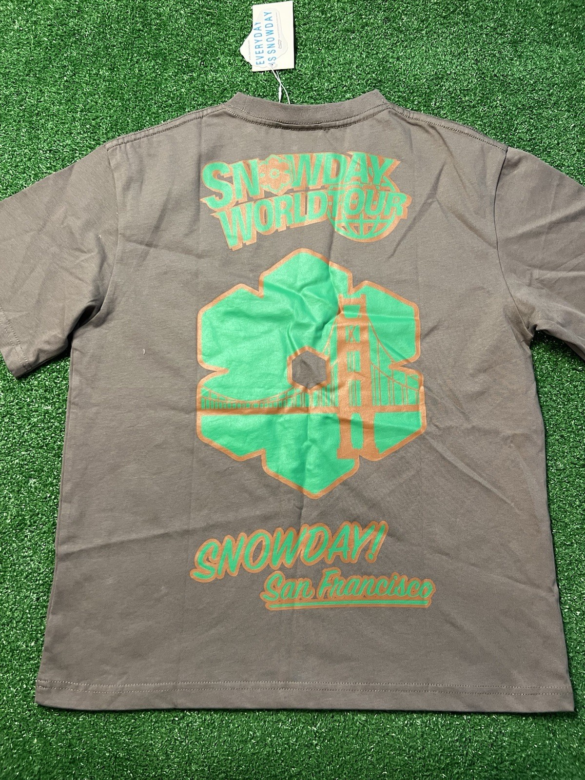 Snowday San Francisco Bridge heavyweight cotton oversized t-shirt Size Small