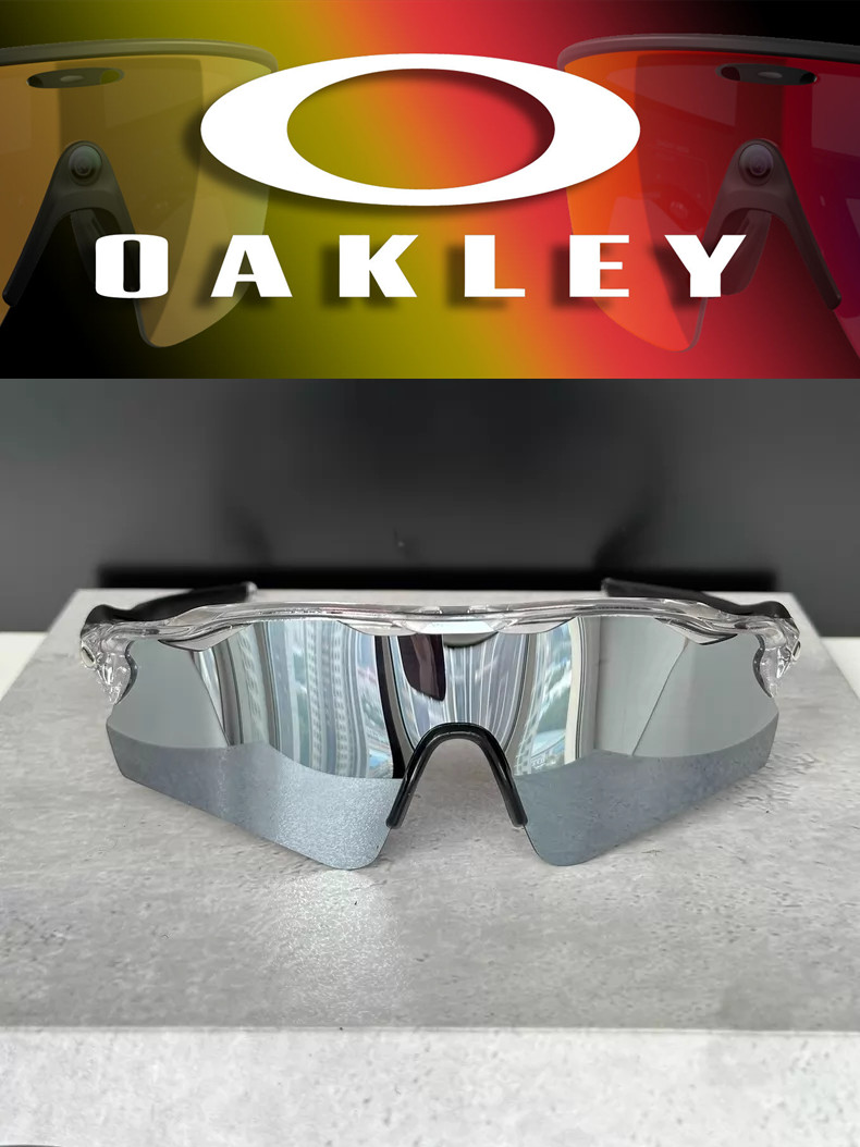 Oakley Radar Ev Path Sport Sunglasses OO9208 Clear Frame Sliver Lenses