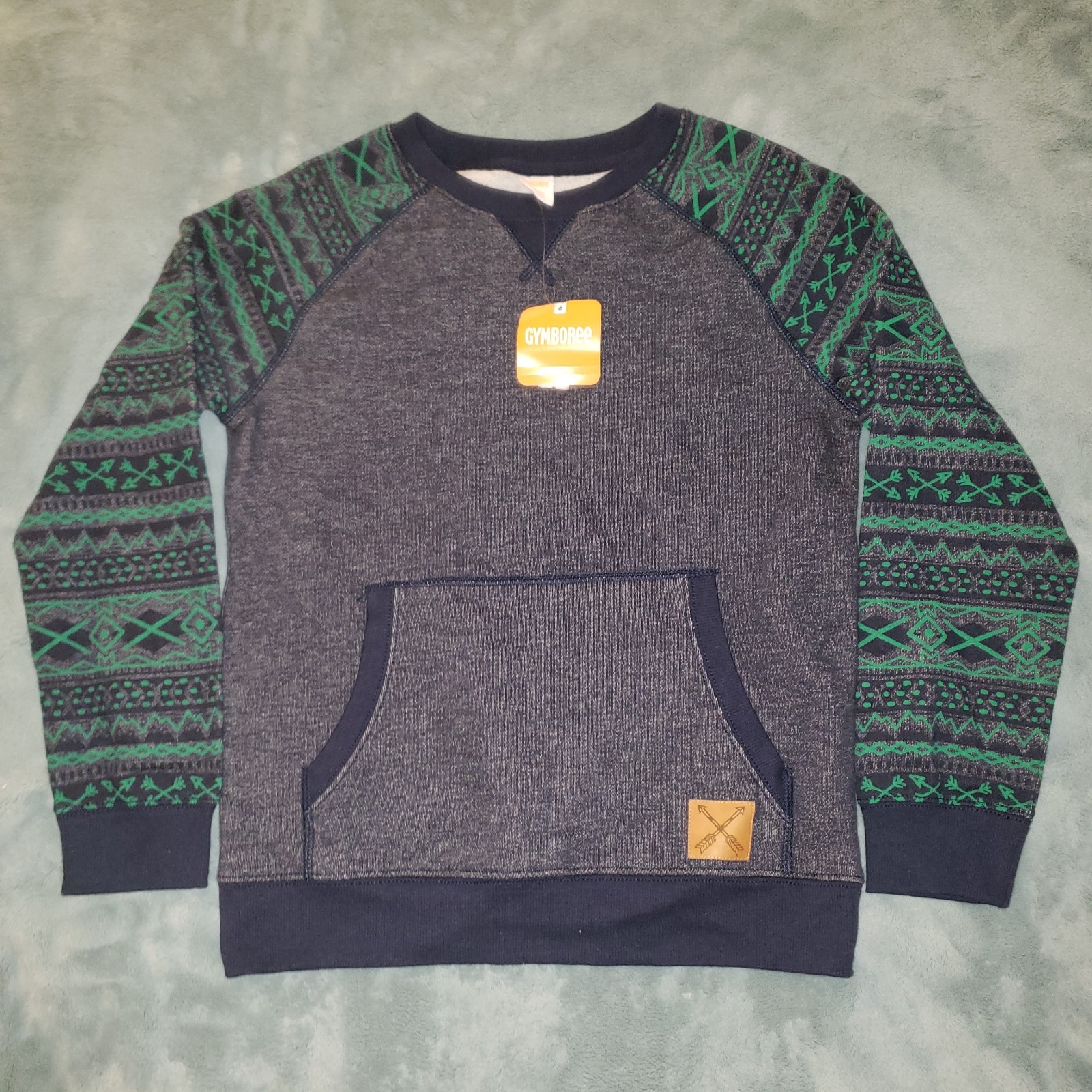 New* Gymboree Boys Size Large (10-12) Sweatshirt Front Pockets Tribal Print