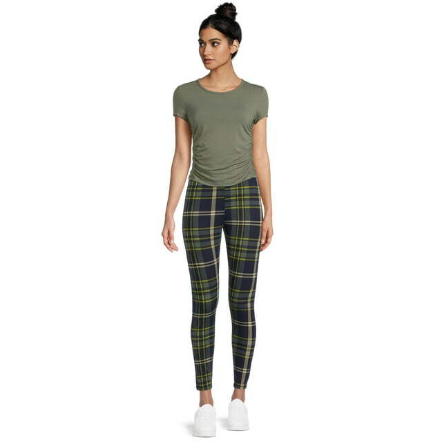 No Boundaries Juniors Ankle Leggings, Size L (11-13) Plaid