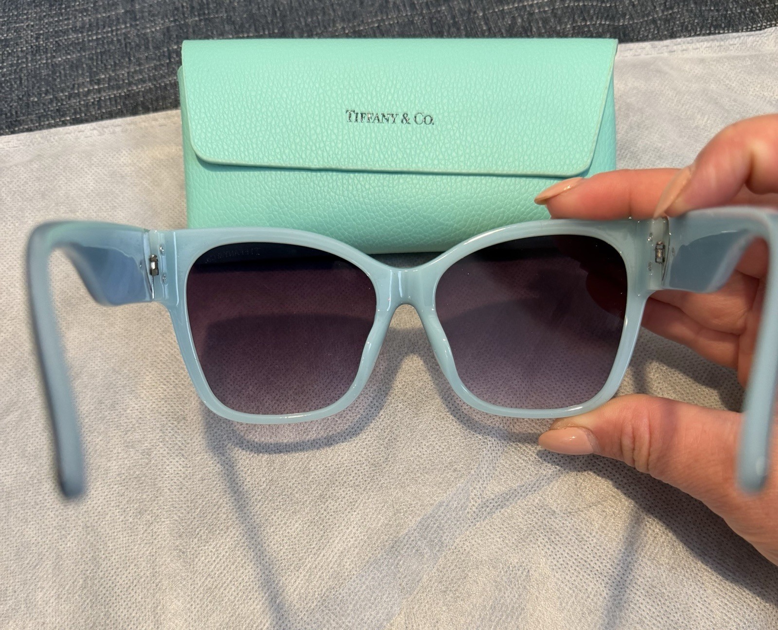 AUTHENTIC Tiffany & Co. TF4216 Cat Eye Sunglasses Black Frame UV400 58-17