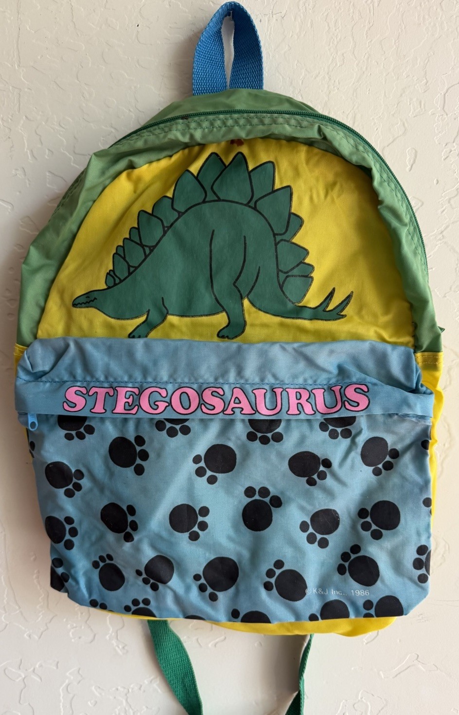FUN! VINTAGE 1986 DYNO Backpack for Kids School Daycare Play ORIGINAL OWNER!