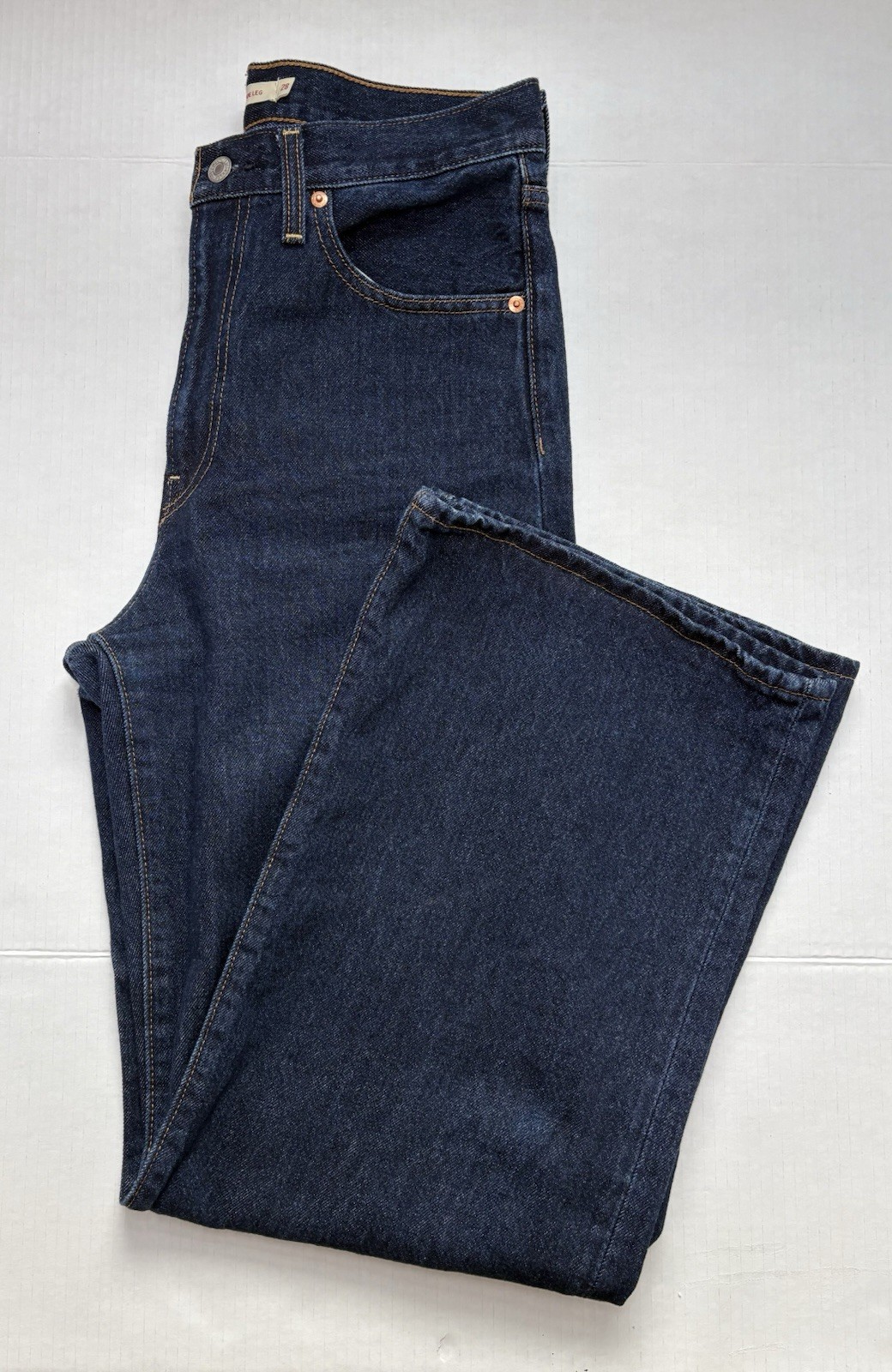 Levi’s Womens Ribcage Wide Leg Jeans Size 28×32 DARK WASH