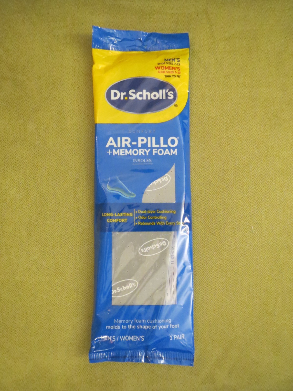 NEW Dr. Scholl’s Air-Pillo + Memory Foam Thick Insoles Men’s 7-13 Women’s 5-10