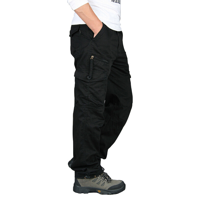 Mens Cargo Pants Work Pants Elastic Trousers Lightweight Combat Cotton Outdoor