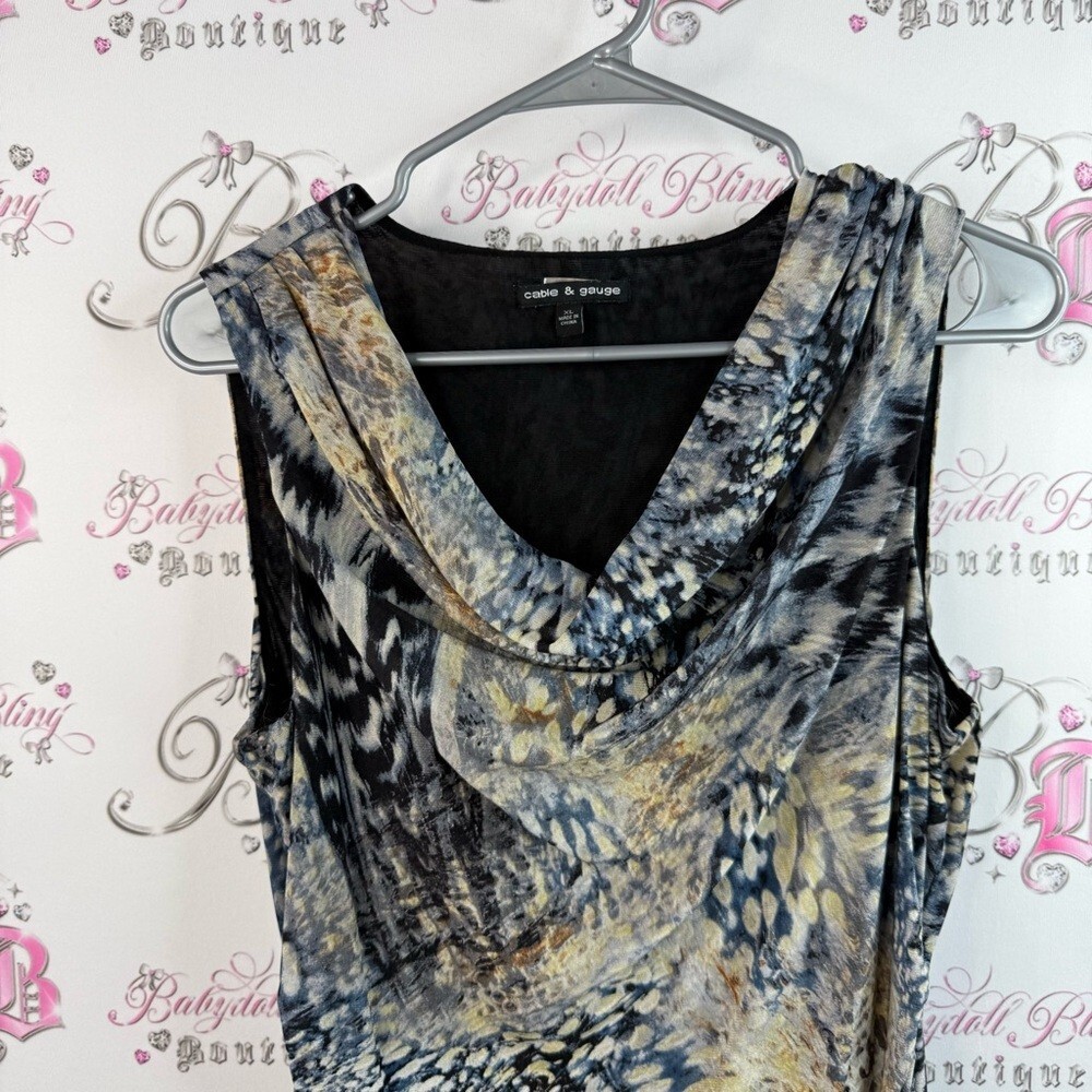 Cable & Gauge tank top towel, neck, cheetah leopard Animal Print Sleeveless Top