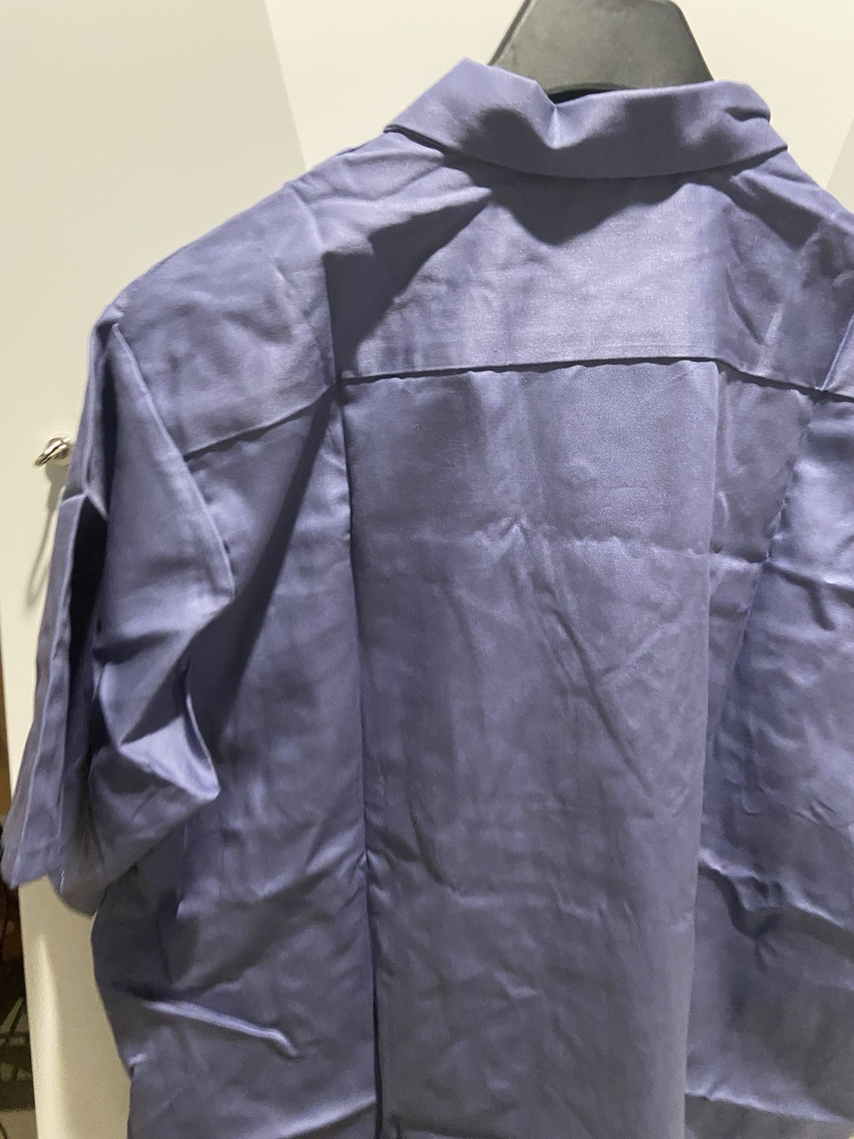 Red Kap Mens XL Short Sleeve Button Down Work Shirt Light Blue