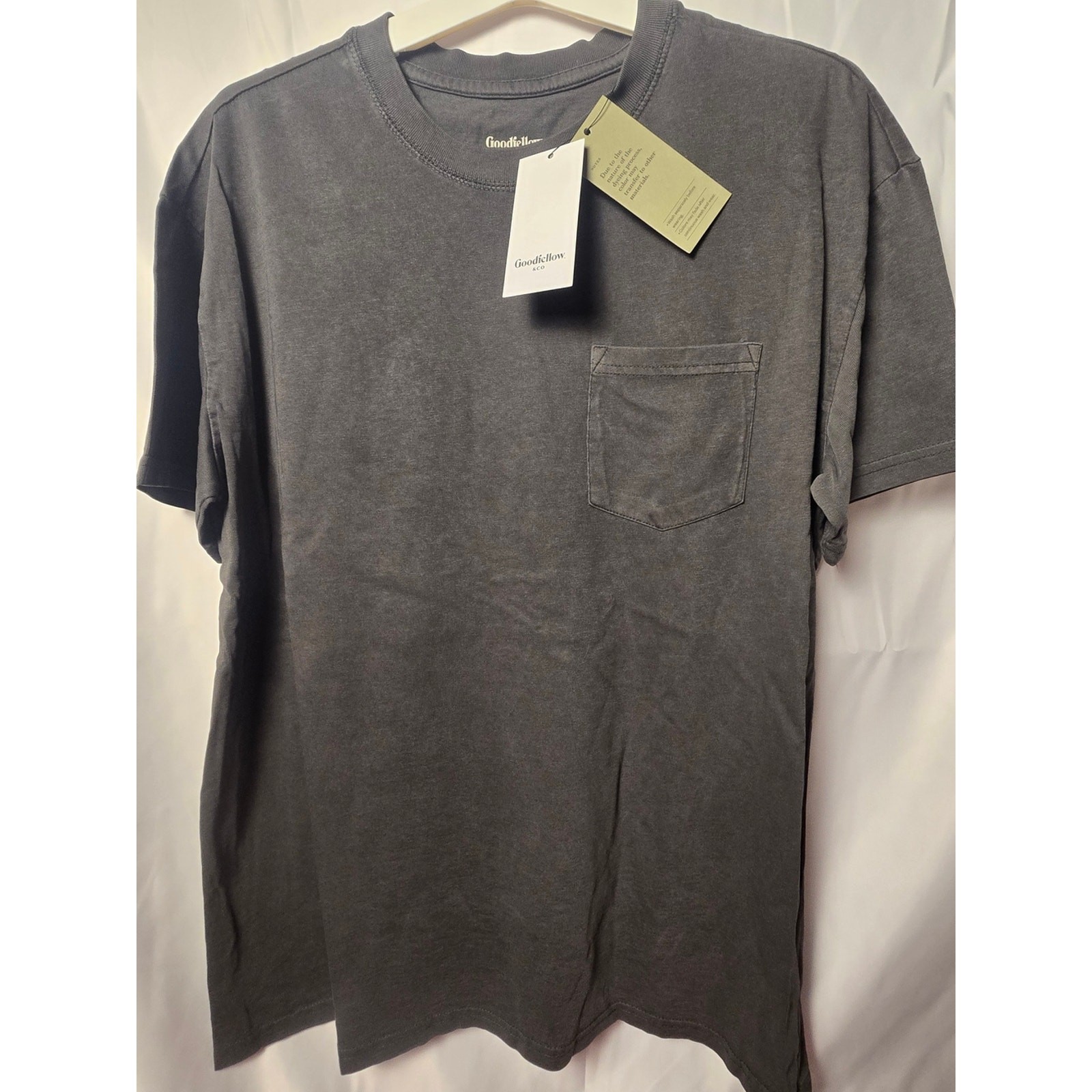 Men’s Heavyweight Short Sleeve T-Shirt – Goodfellow Black Gray Hematite Size L