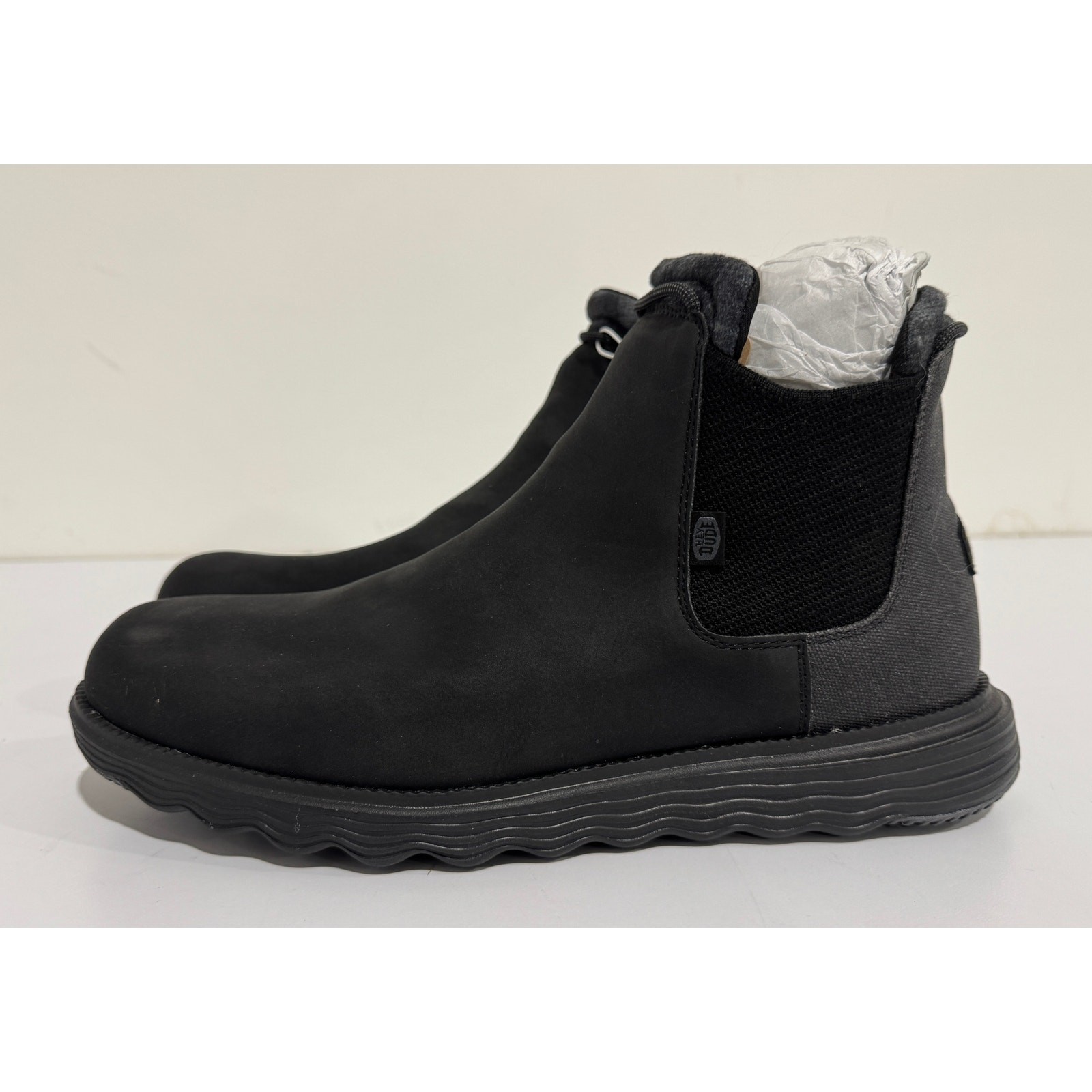 Hey Dude Men’s Branson Classic Boots Black Size 14 NIB #06S