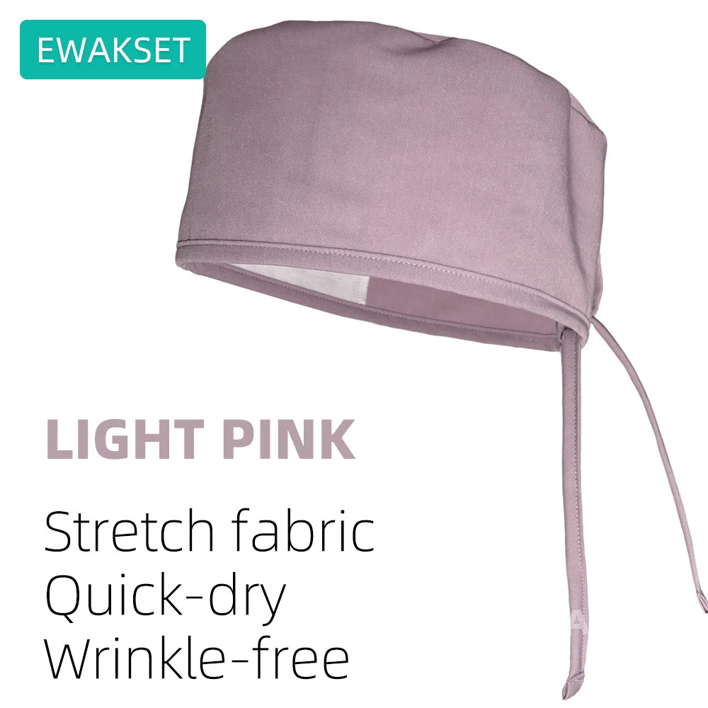 Solid Surgical Cap Stretch Quick Dry Wrinkle Free Operating Room Hat Woman Man