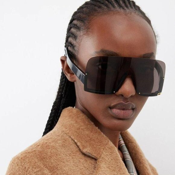 GUCCI Sunglasses GG1631S Acetate Black Shield 99-115mm Authentic