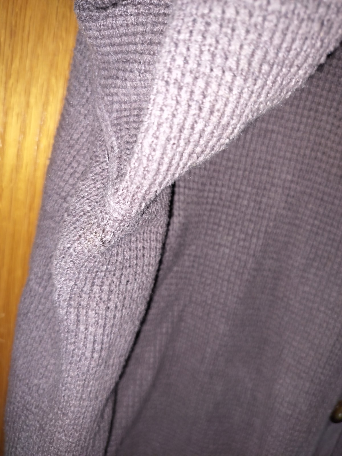 Eddie Bauer Cardigan Thermal Purple Size Large Long Sleeve Elbow Pads