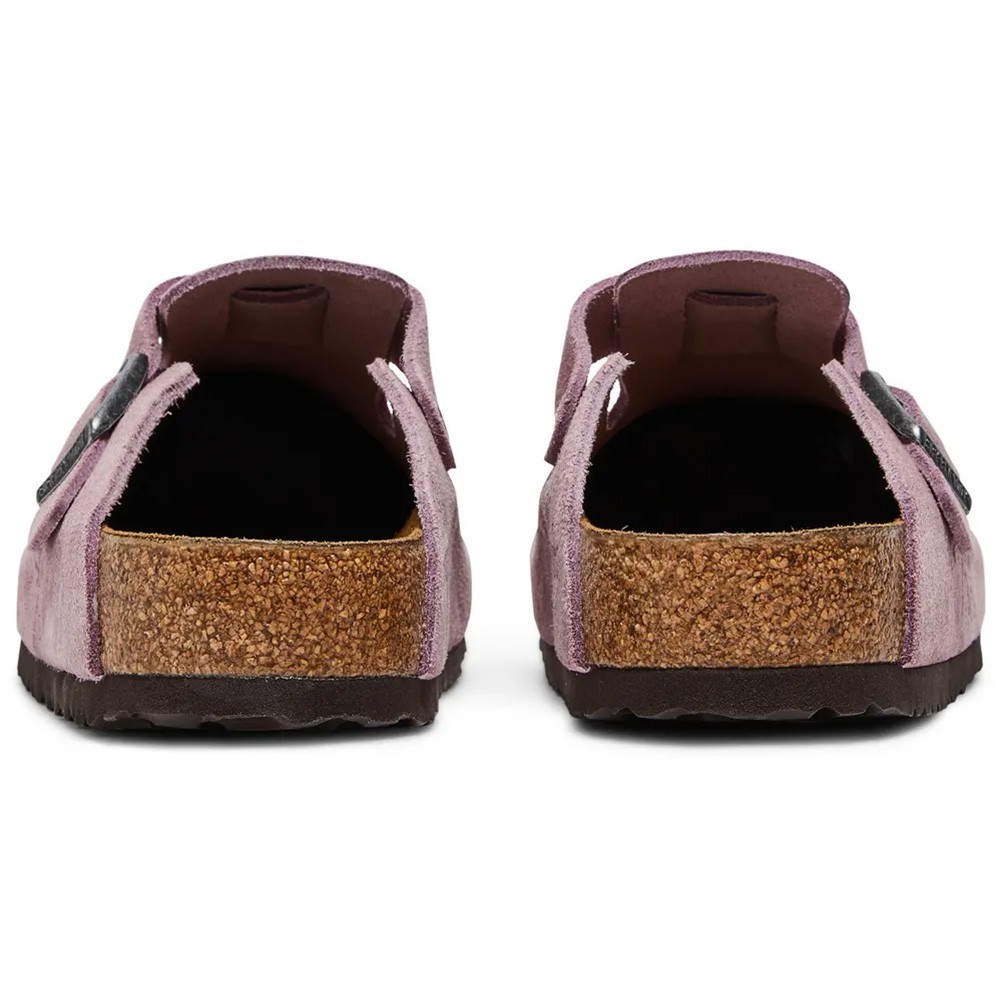 Women’s Birkenstock × Stussy Boston Clog Dusty Pink Suede Leather Wide Shoes