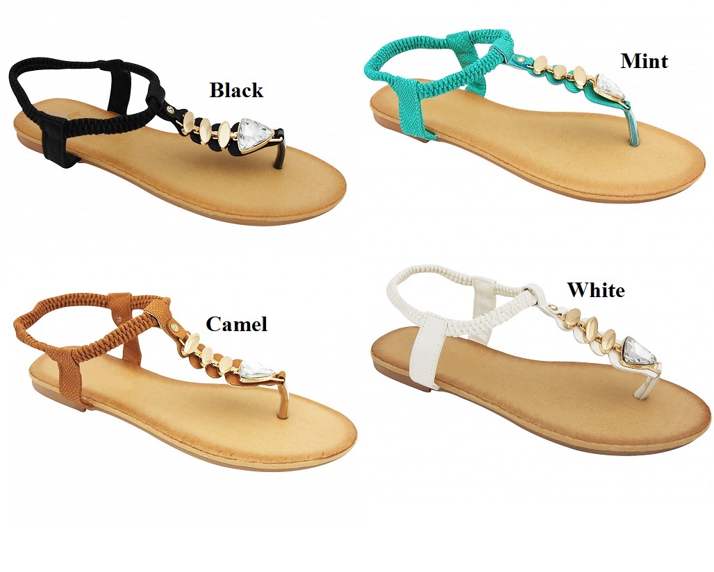 Womens Jeweled Roman Gladiator Open Toes Sandals 6