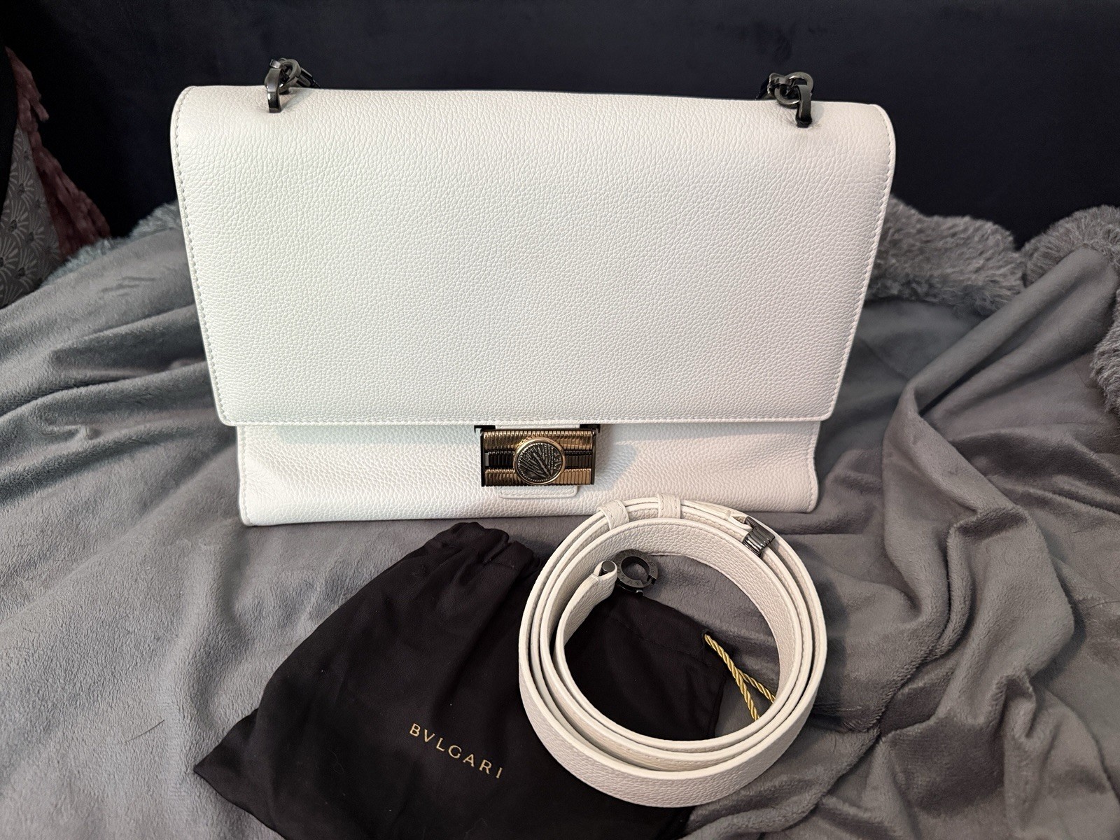 Bvlgari Monete Tubogas handbag – Off-white. RARE! Authenticated. Free shipping!