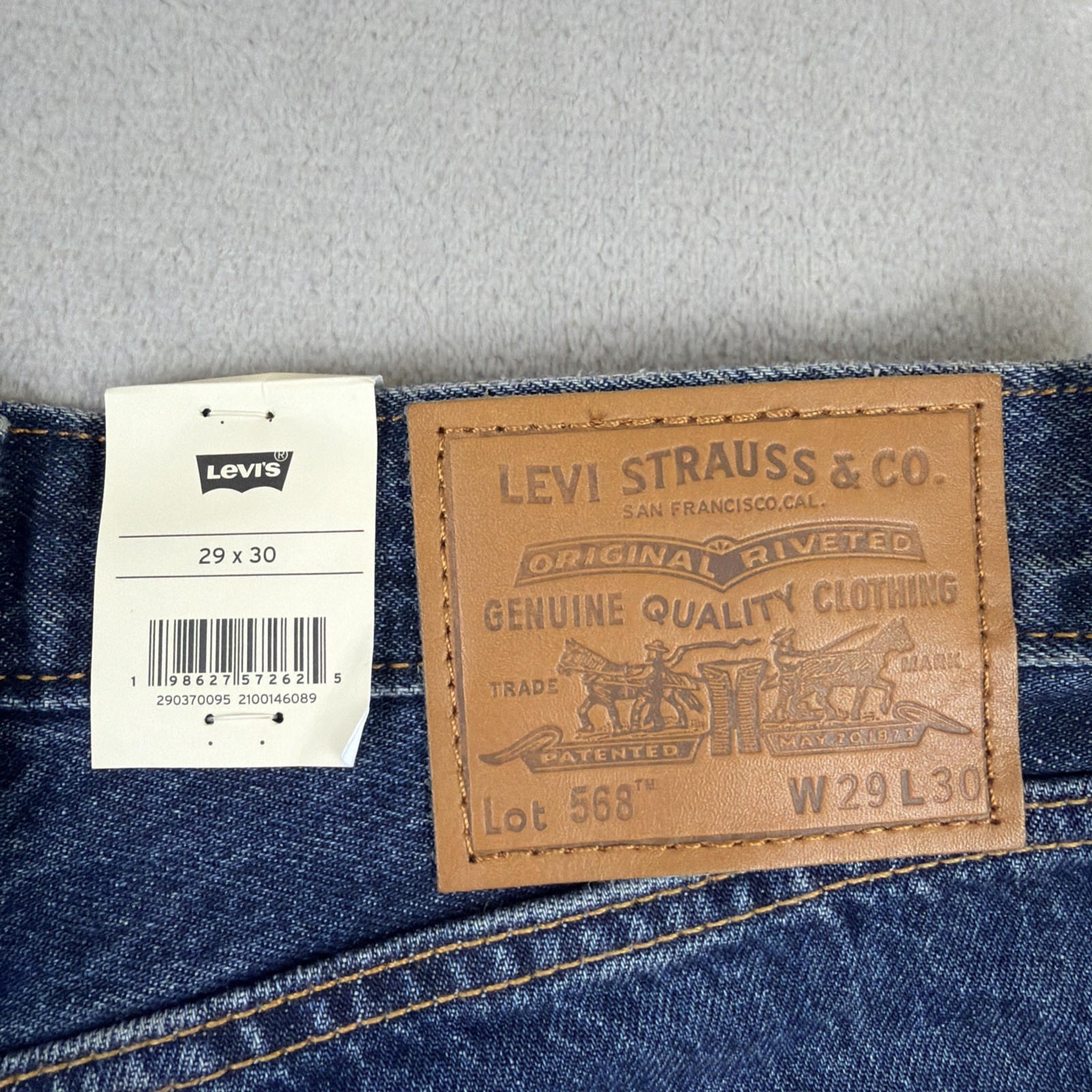 Levi’s 568 Premium Jeans Men’s Size 29×30 Loose Straight Blue Denim Cotton