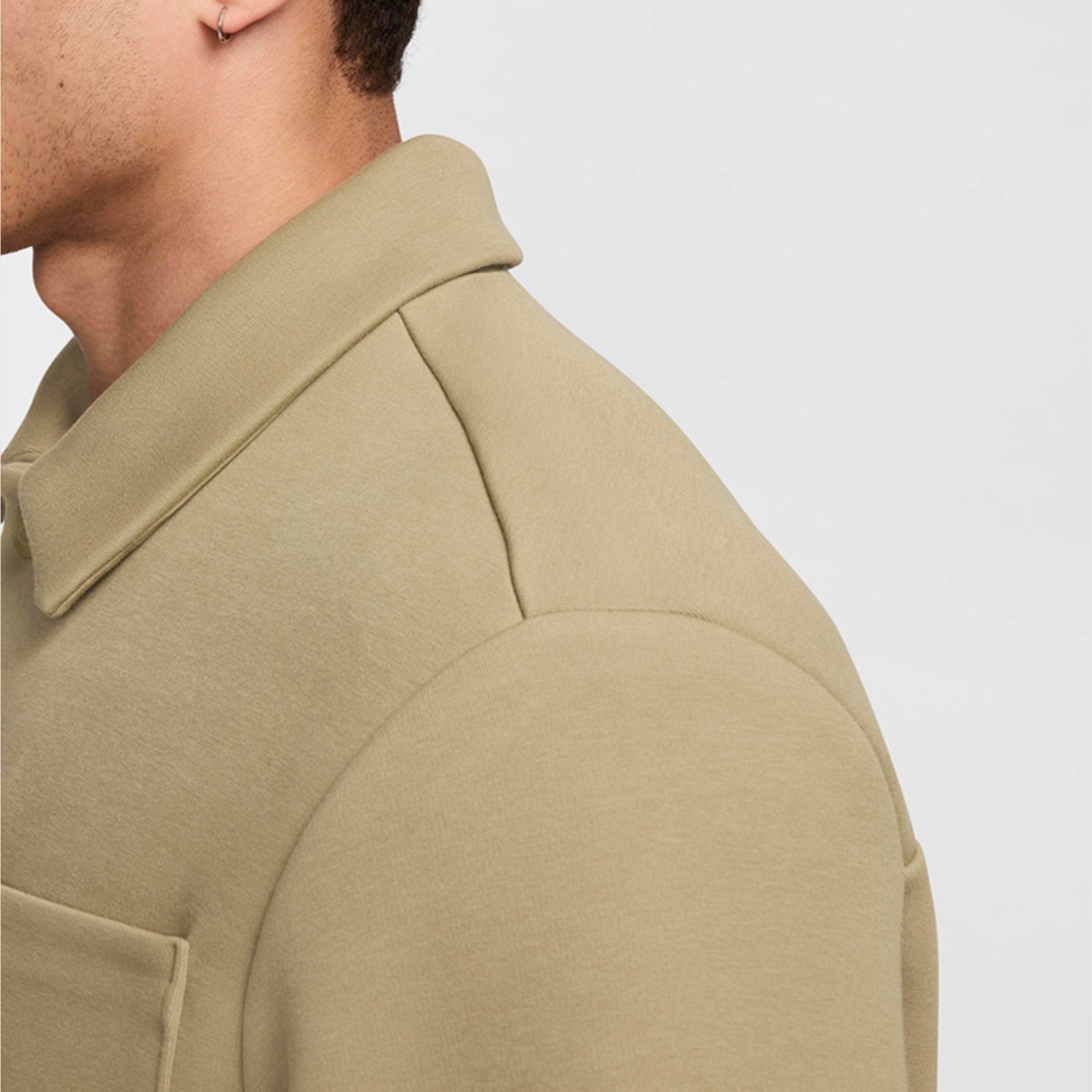 Nike Tech Fleece Shacket Jacket Neutral Olive FZ7566-276 Men’s Size Large-TALL