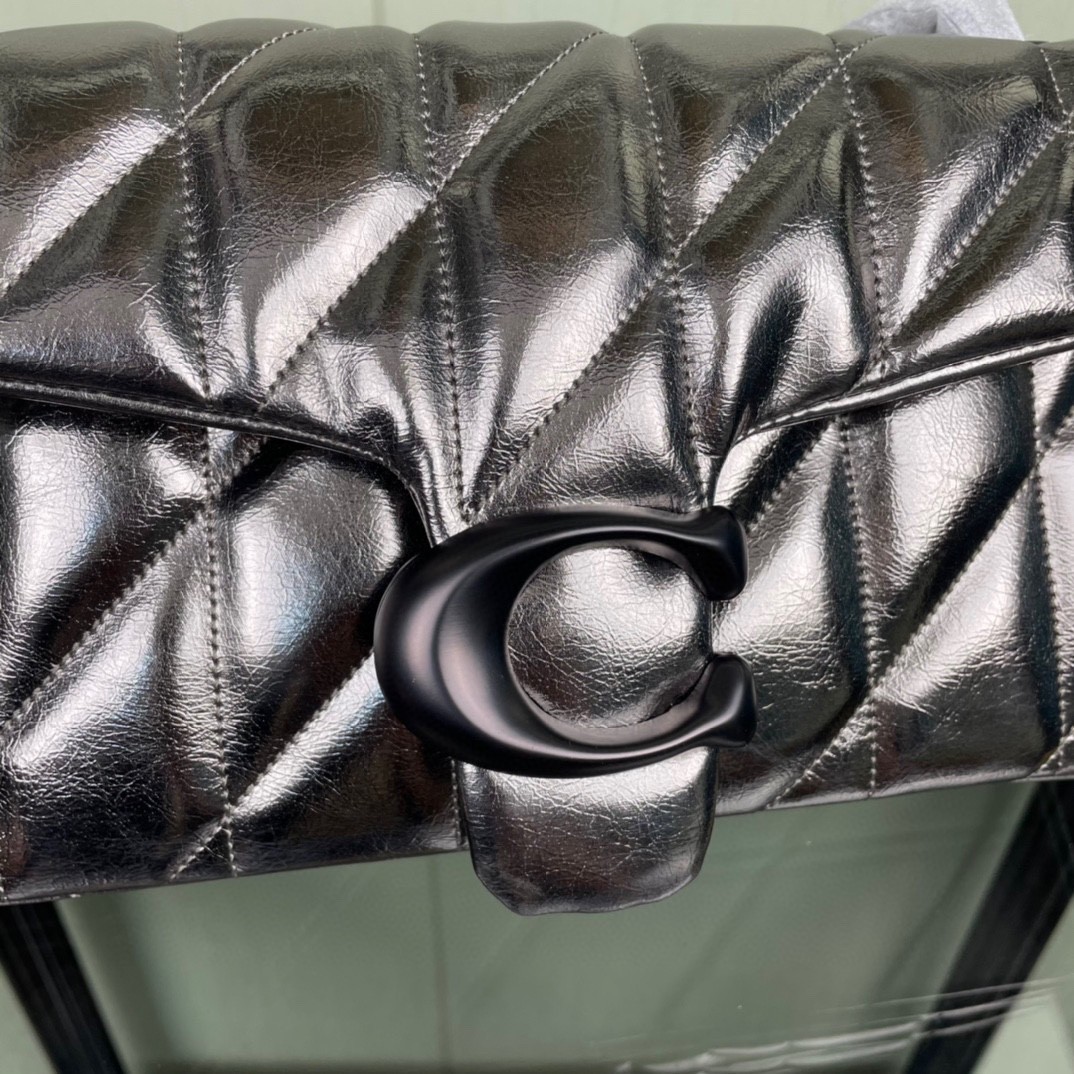 Coach Outlet Tabby Shoulder Bag 26 With Quilting Metallic Anthracite CW594 NWT