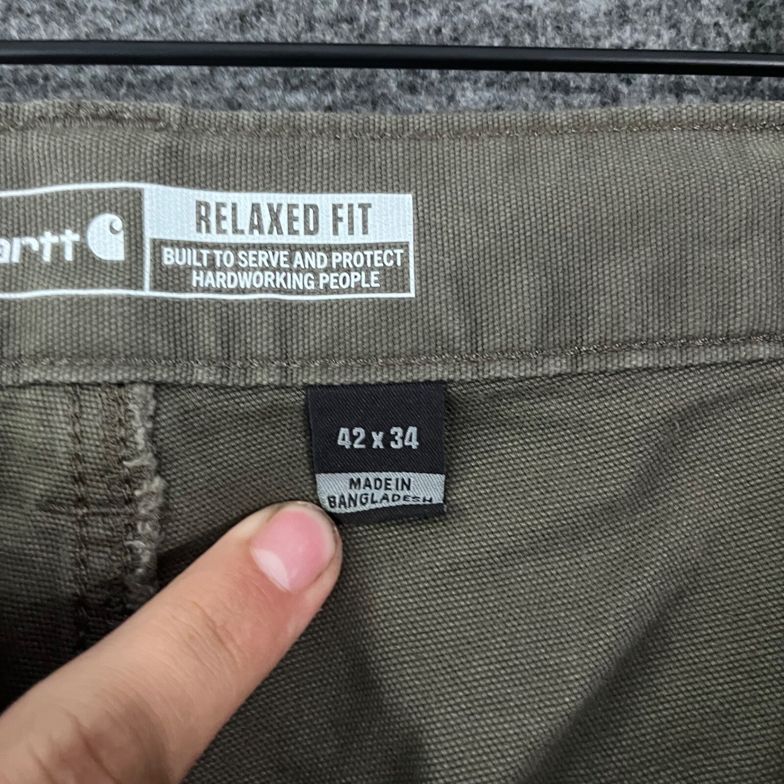 Carhartt 102802-217 Tarmac Green Relaxed Fit Double Knee Work Trousers W42 L34