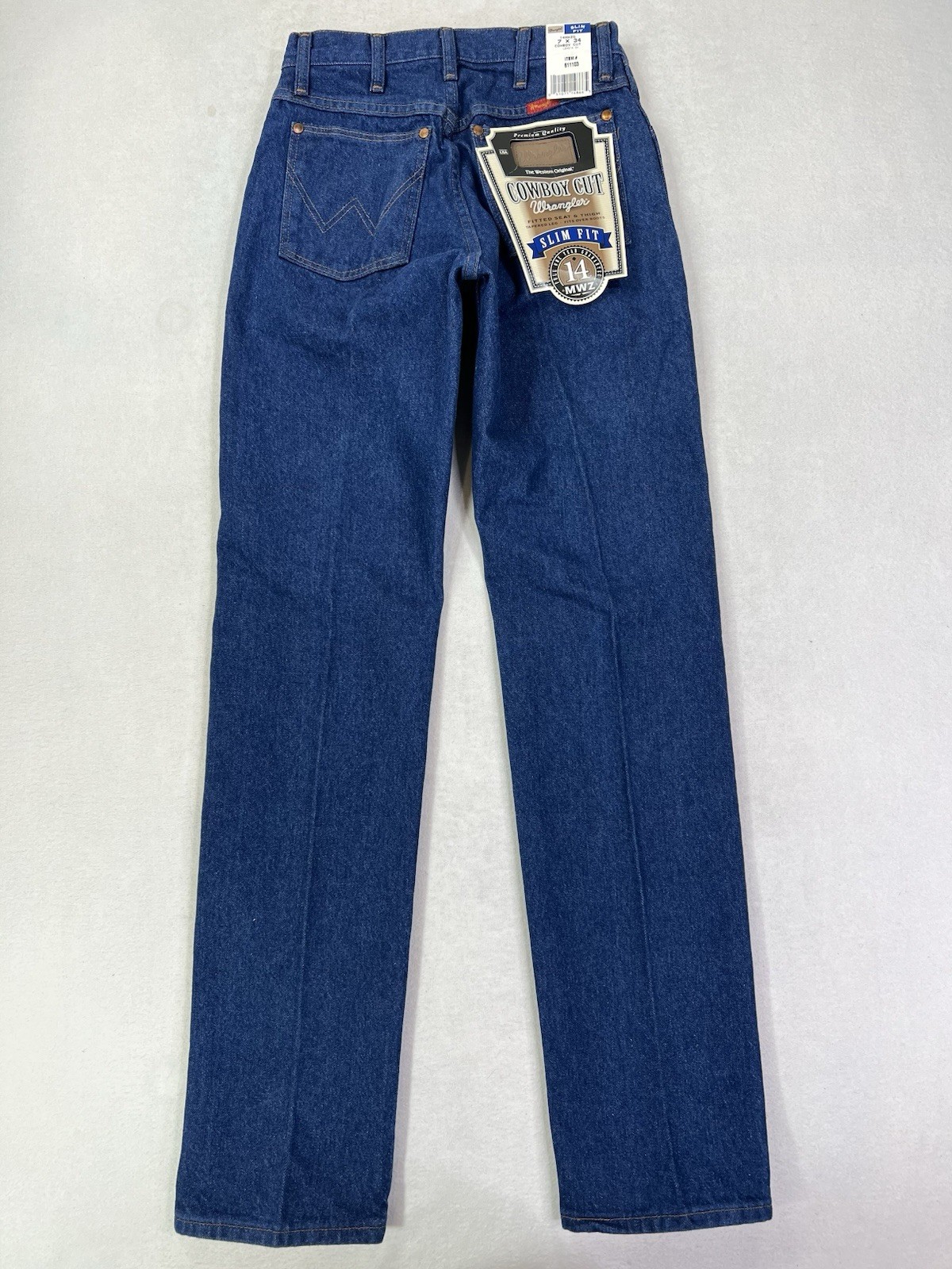 Lot of 2 Vintage Wrangler 14MWZ Jeans Women’s 7×34 Cowboy Cut Slim Fit Blue New