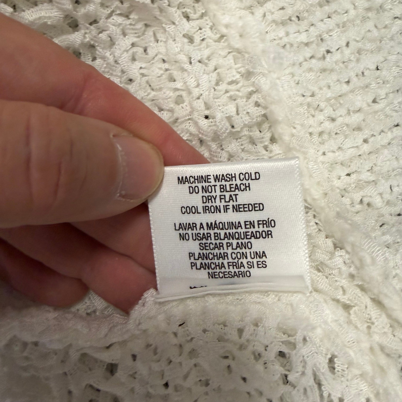 Beverly Drive Open Weave Crochet White Sweater Dolman Sleeves Boho Cottage 2X