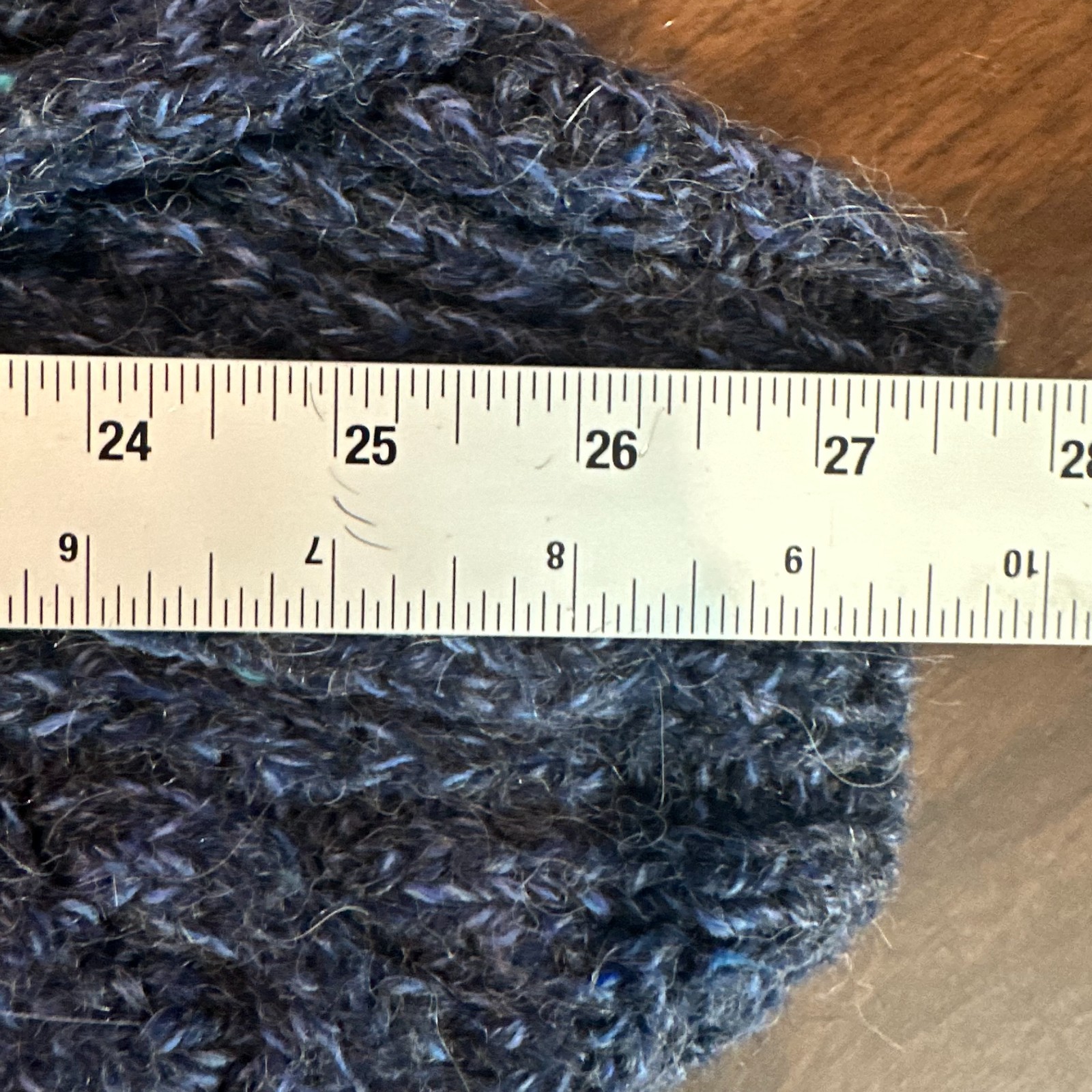 L.L. Bean HandKnit Fisherman VTG Sweater Blue Wool Cable Knit Womens L Read