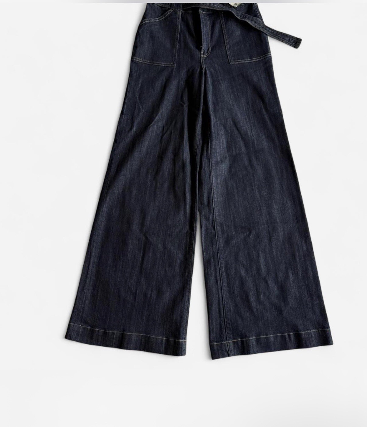 EXPRESS NWT Super High Rise Wide Leg Jeans Belted Dark Wash Women’s 2S 2C