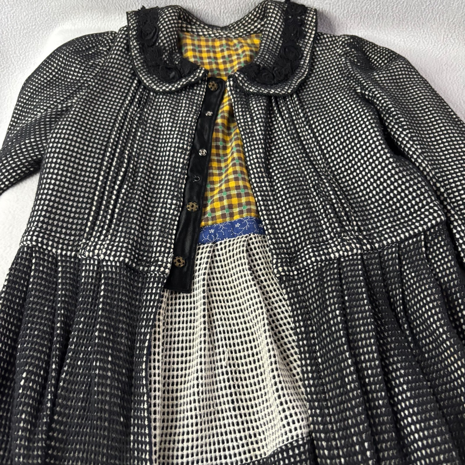 Hungarian Handmade Traditional Folk Top Jacket with Peplum Small