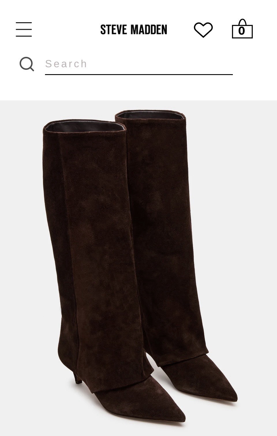 Steve Madden Luca Suede Cuffed Kitten Heel Boots