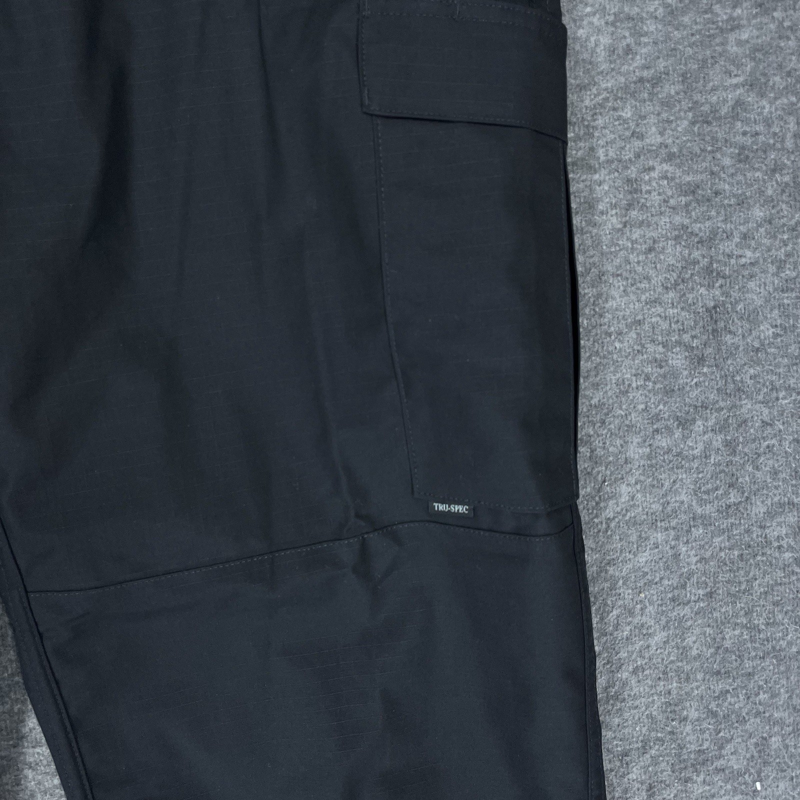 Tru-Spec 24-7 Series Tactical Cargo Pants Mens 38×32 Black RipStop Elastic Waist