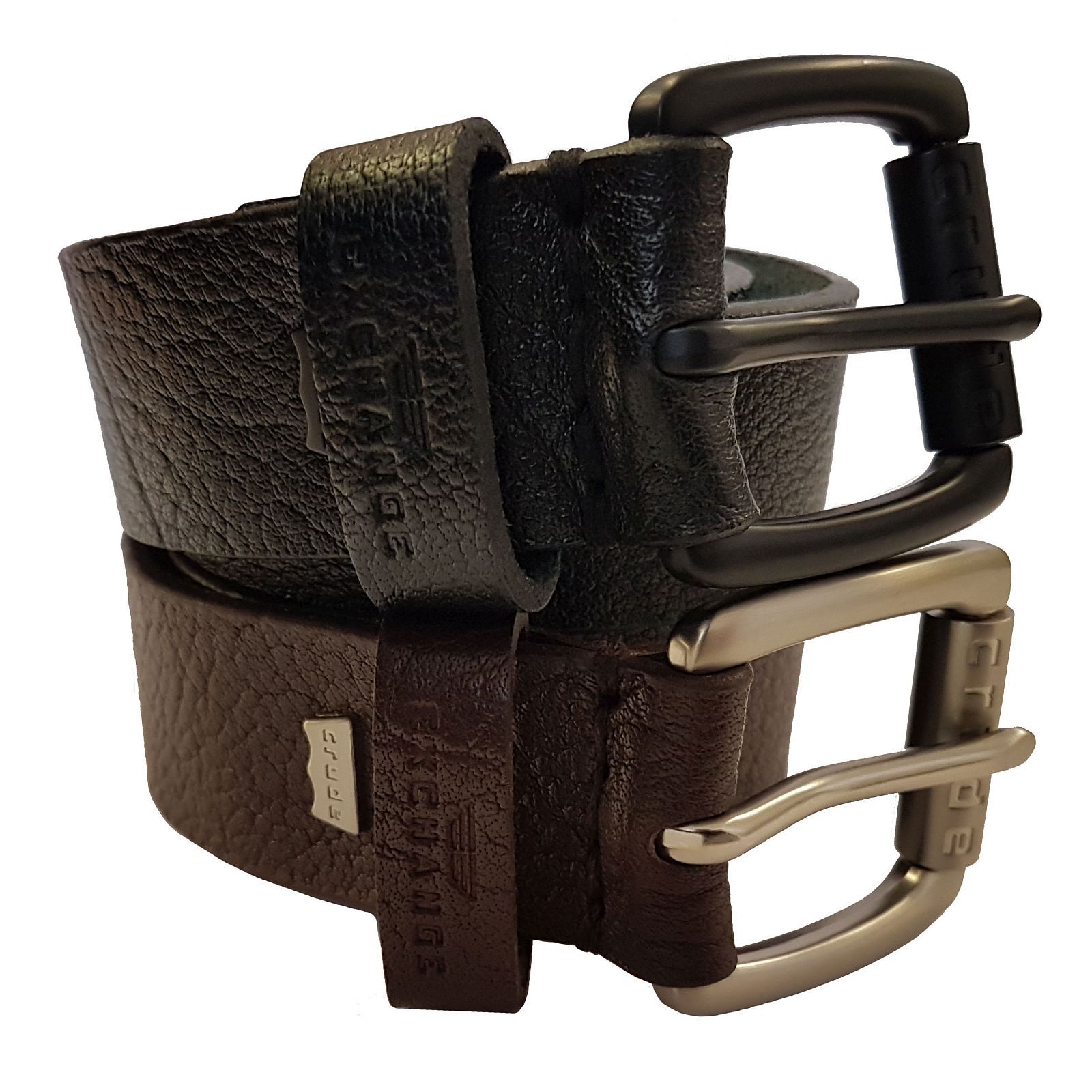 CRUDE EXCHANGE Mens Black Brown Jeans Real Genuine Leather Belts 26-64 inches