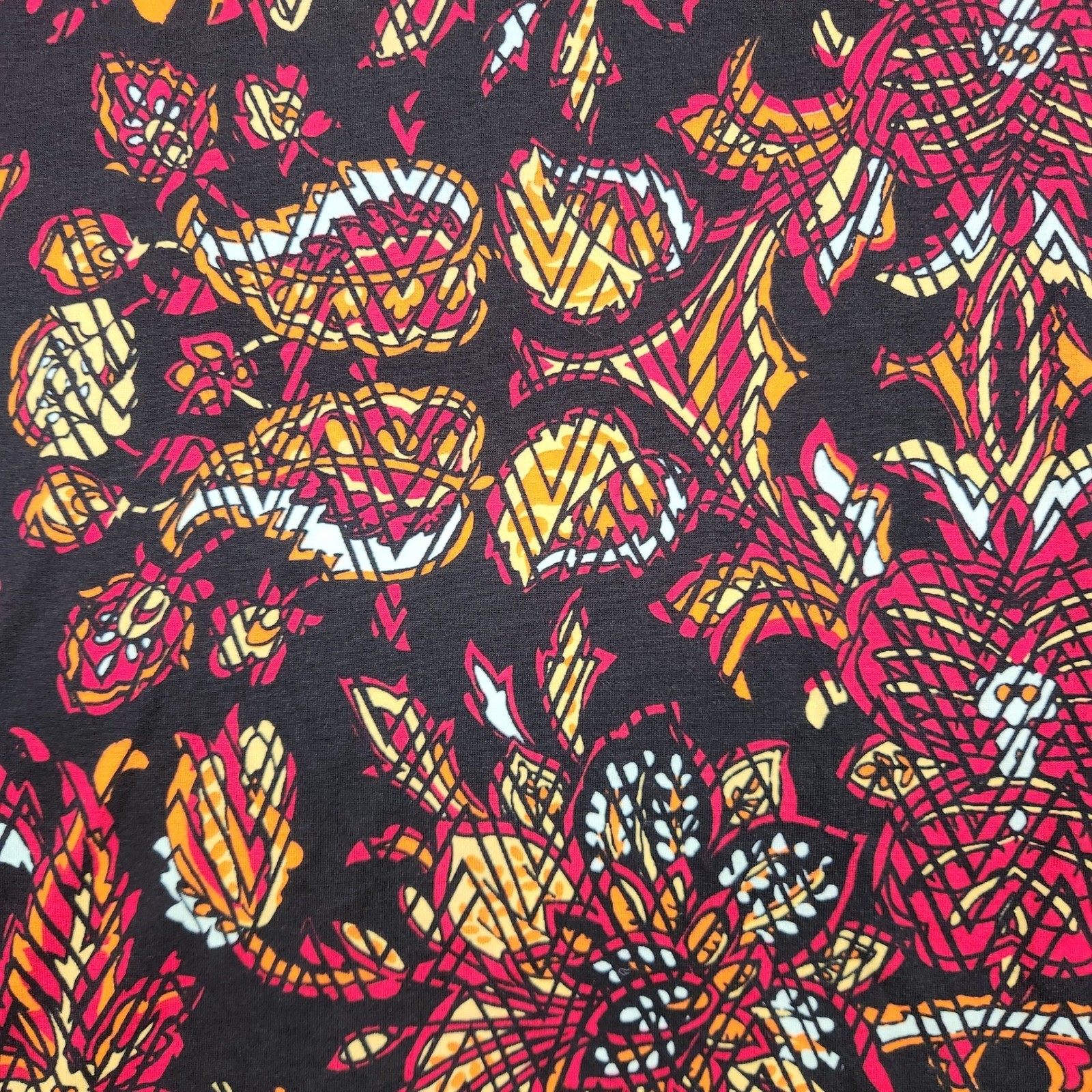 LuLaRoe Irma Tunic Top Womens Medium NWT Black Red Orange Floral High Low Hem