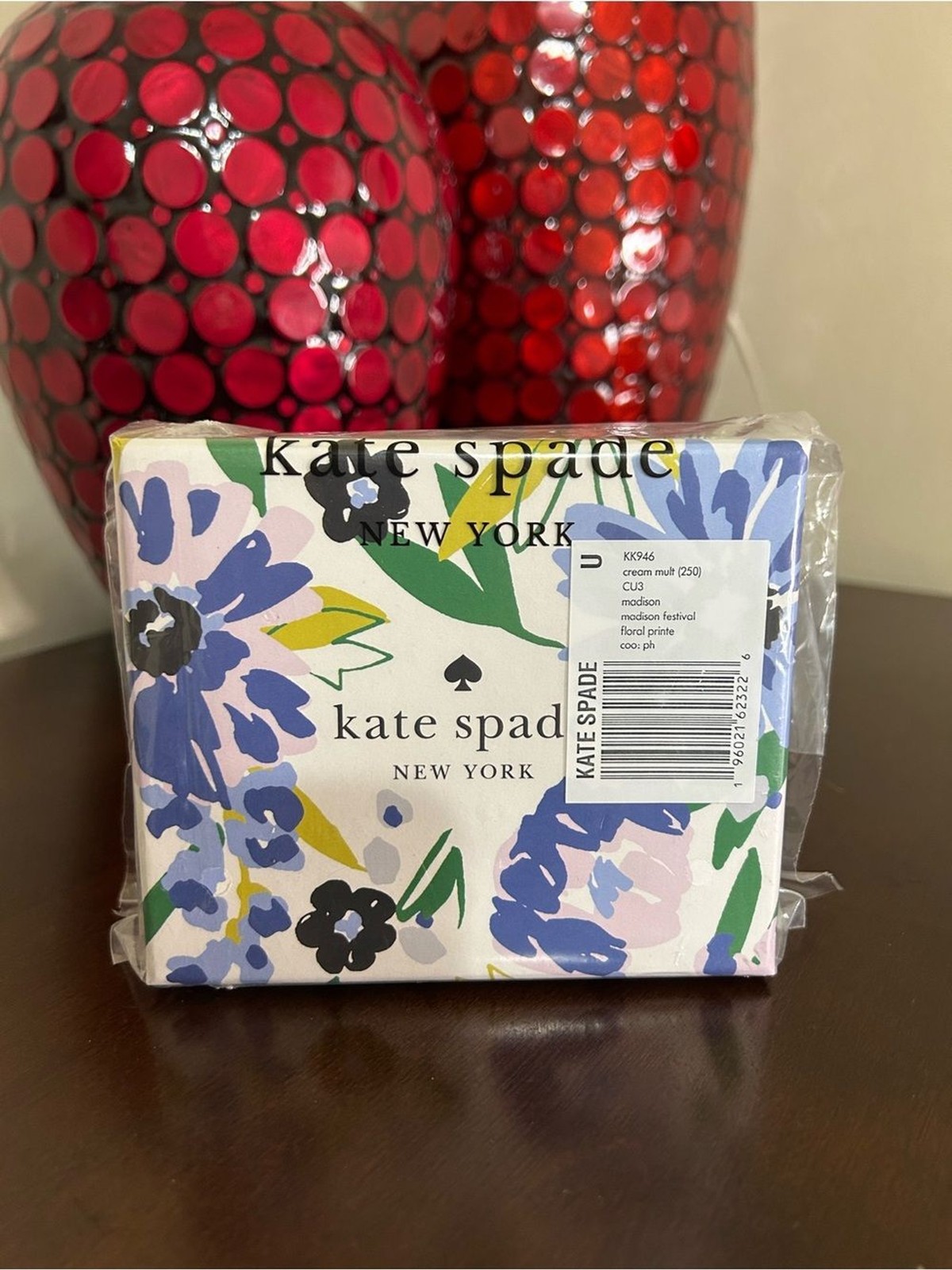 Kate Spade NIB Boxed Madison Floral Small Slim Card Holder