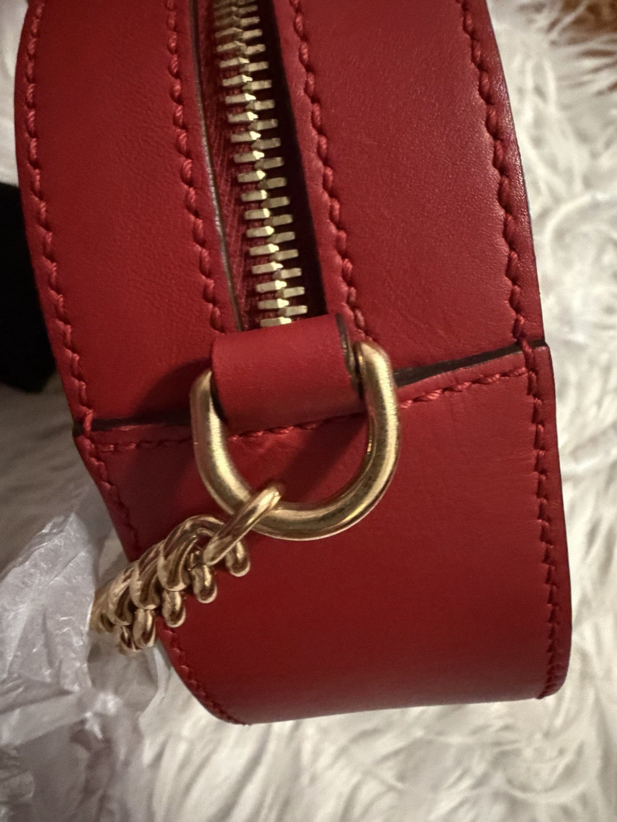 Gucci Beige GG Supreme Blooms Crossbody Chain Strap