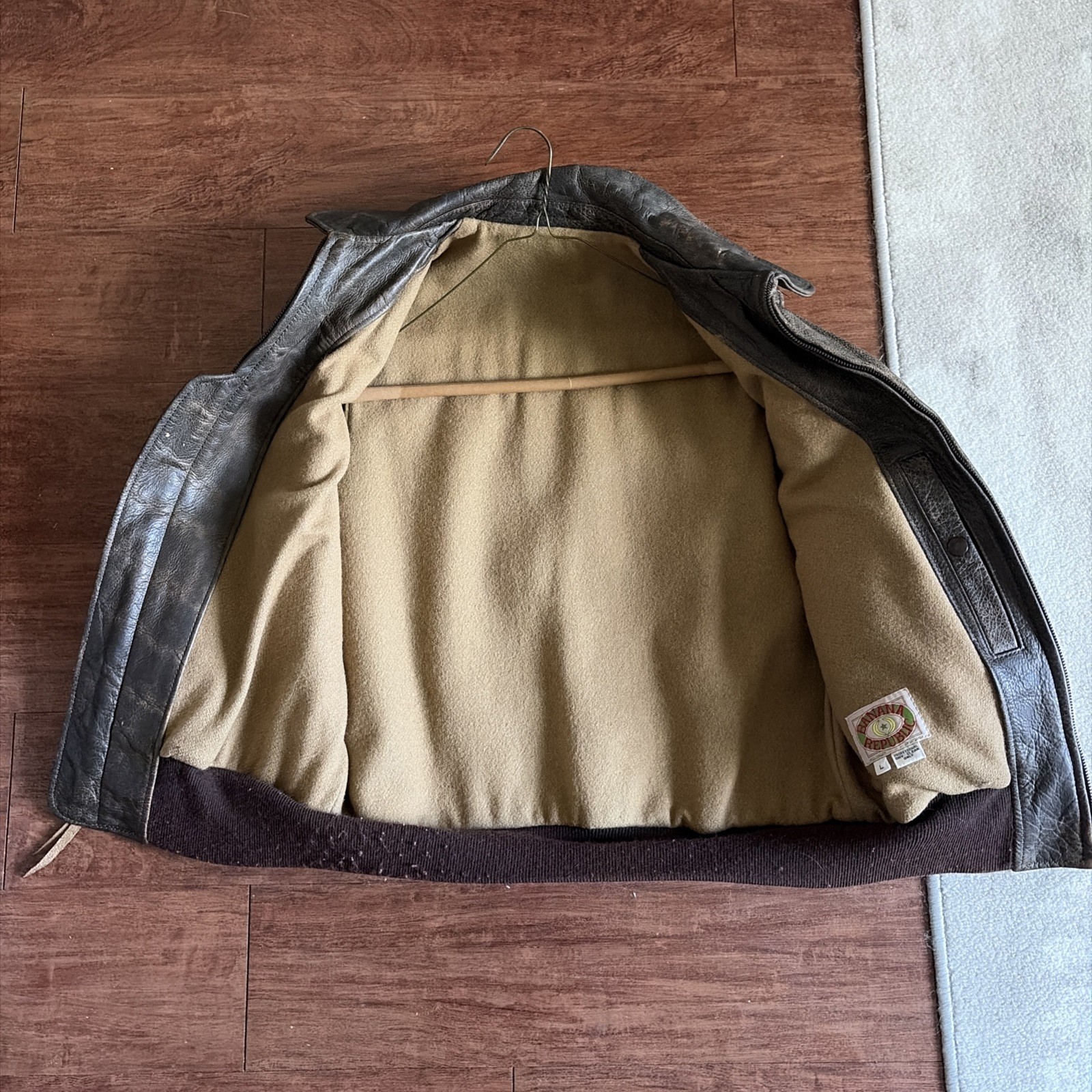 1980s Banana Republic Leather Bomber Vest Jacket Size Large