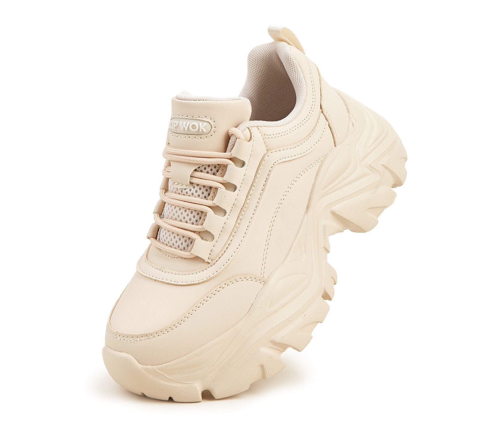 LUCKY STEP Chunky Sneakers for Women Fashion Platform Leather Casual Dad Shoes